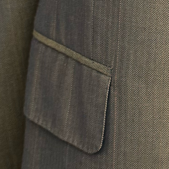 Size 40 Gold Mini Herringbone Window pain notch lapel 2 button jacket - Picture 5 of 5